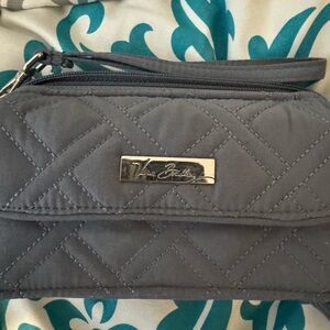 Vera Bradley quilted gray wristlet wallet, barely used
